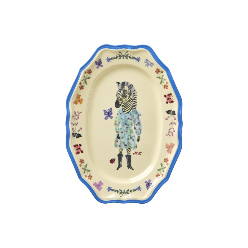 rice &  Nathalie Lete  Melamine Vintage Serving Dish/ BL-S